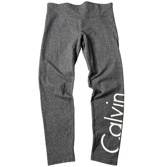 Calvin Klein Performance Heathered Dark Gray Leggings Size Large - Picture 2 of 7